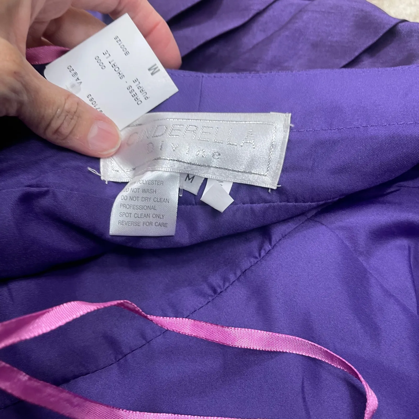 Cinderella Divine Purple Strapless Embellished Ruffle Party Dress Size M NWT - Image 11