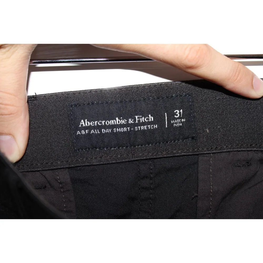 Womens Abercrombie & Fitch All Day Short Black Cotton Stretch Chino Shorts Sz 31 - Image 3