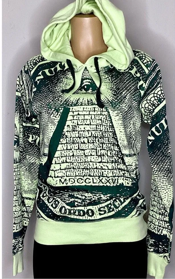 New. Black Scale All Over Print Money Pyramid Seal. Small. Retails $129 Green - Image 1