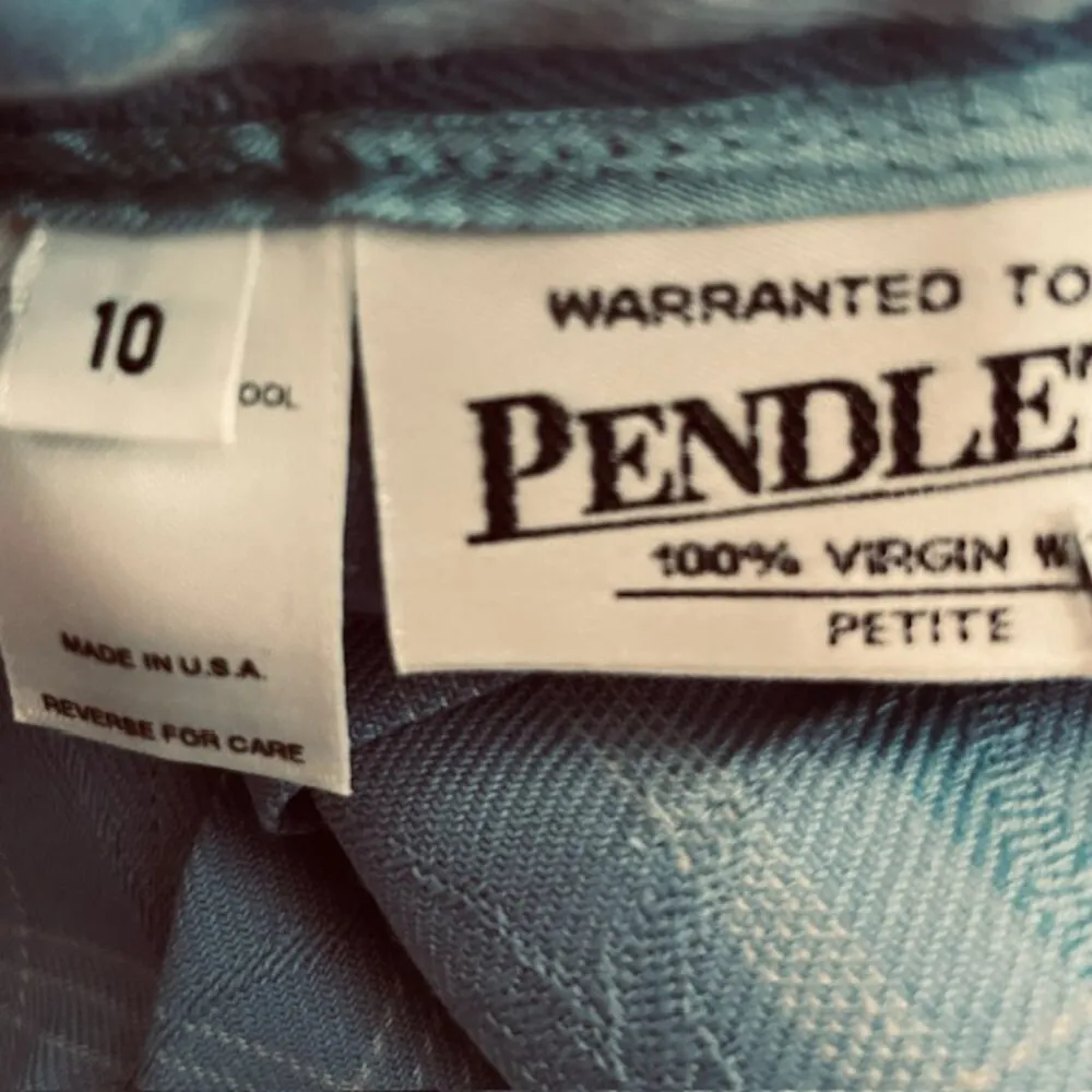 Pendleton Vintage Pleated Wool Plaid & Floral Pattern A-Line Midi Skirt Small - Image 8