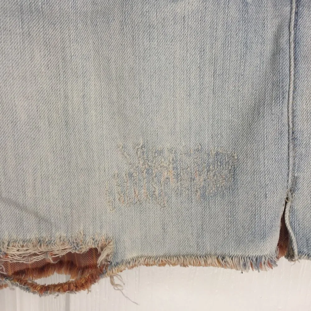 Free People Distressed Denim Shorts Light Wash - Image 8