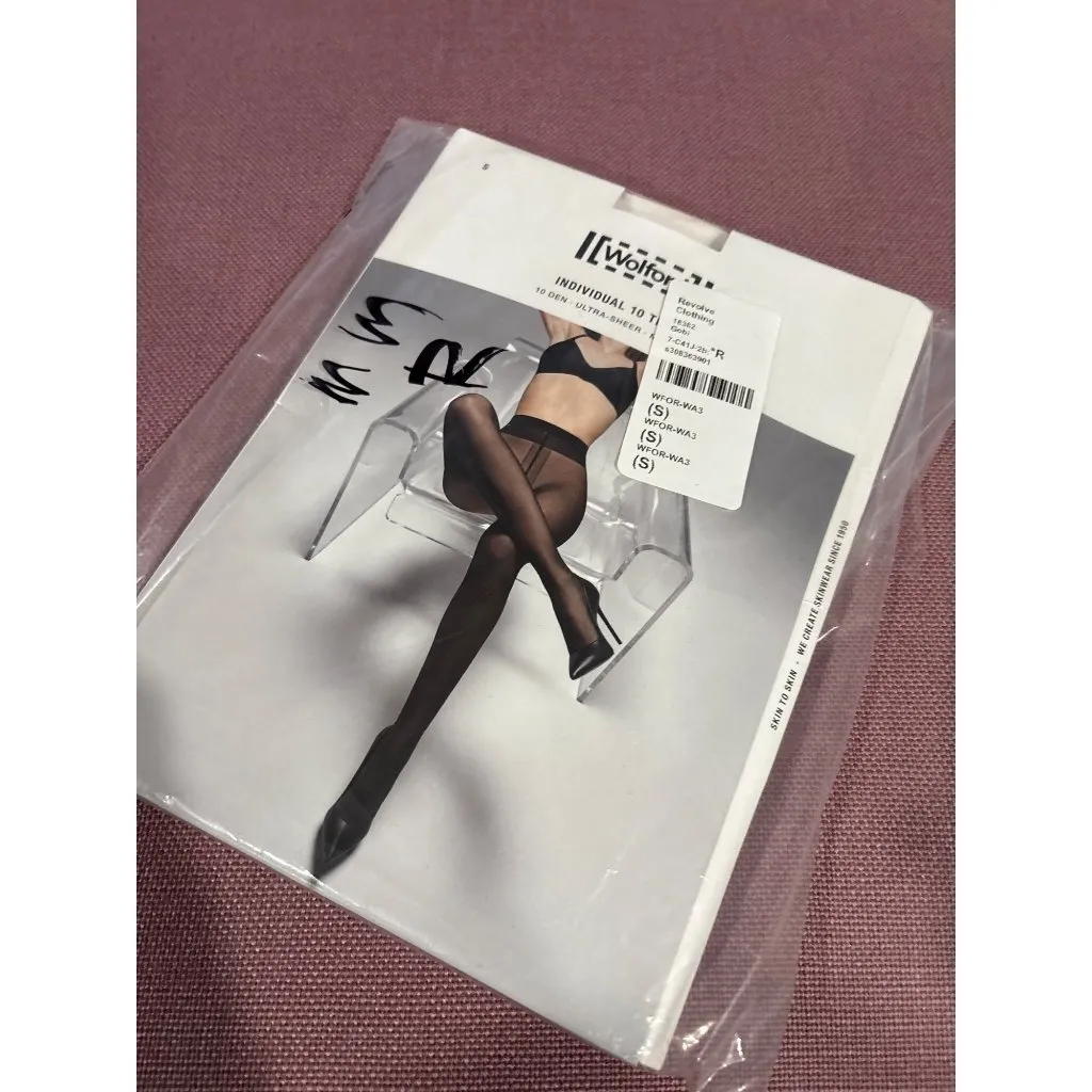 Wolford Individual 10 Tights in Gobi Small New Womens Nylons Pantyhose Tan - Image 8