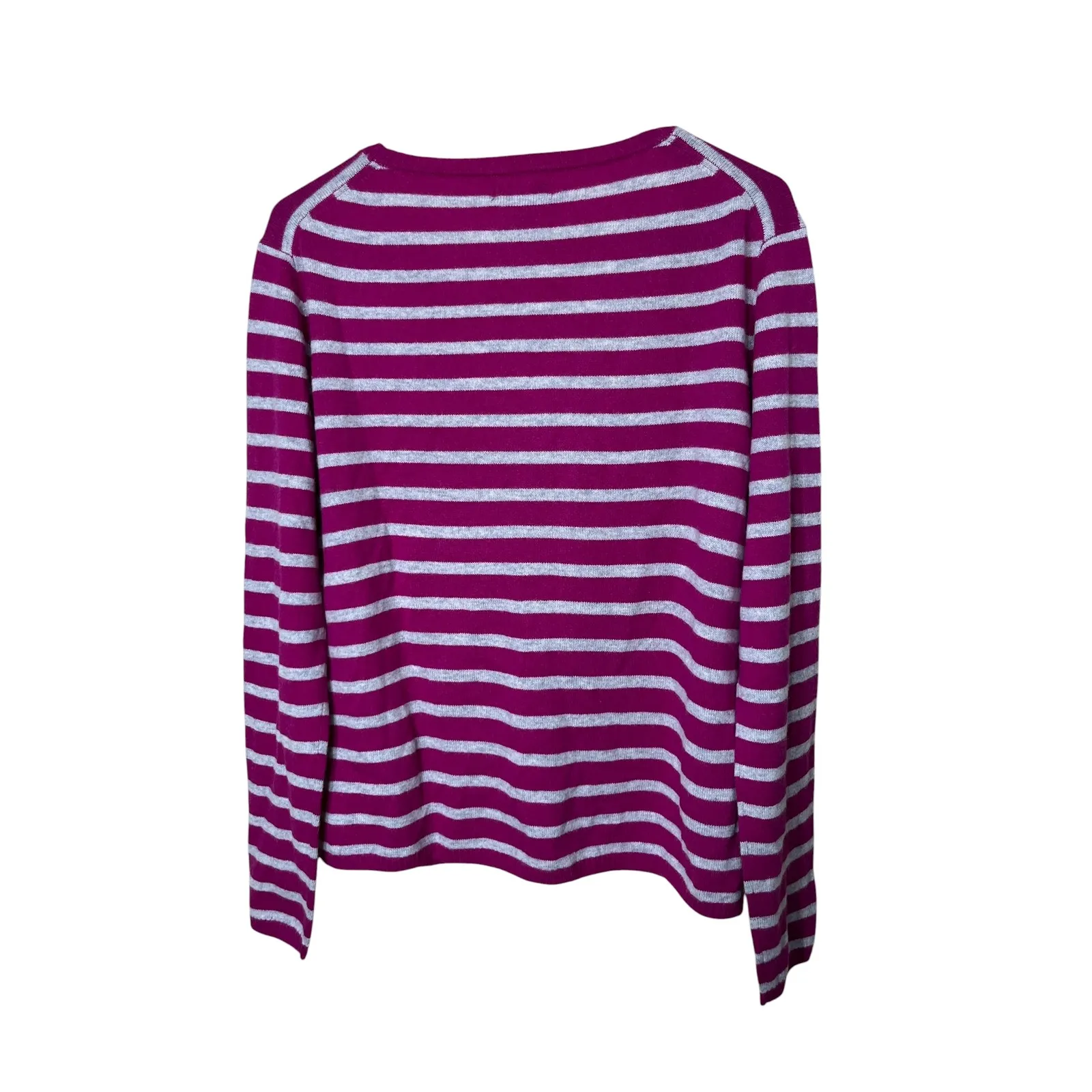 Bay Studio Striped 100% Cashmere Cardigan Sweater L Long Sleeve Button Down New Purple Size L - Image 8