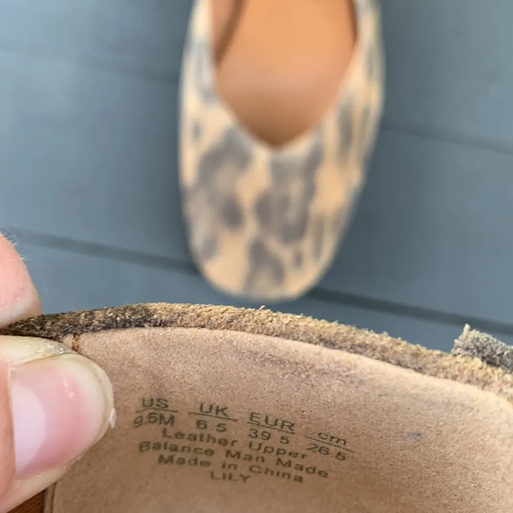 Zodiac Leopard Print Suede Leather Flats Size 9.5 - Image 8