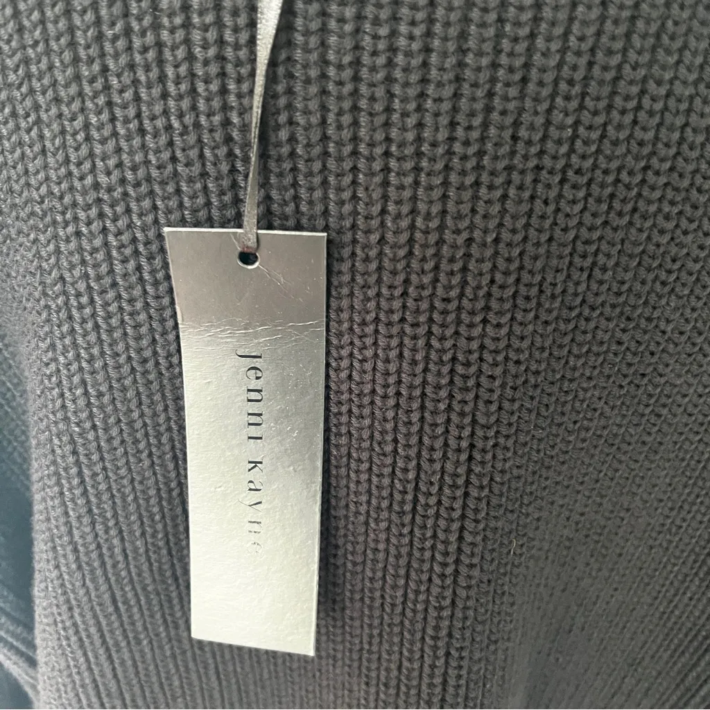 Jenni Kayne NWT Cotton Boat Neck Sweater Black Size L - Image 9