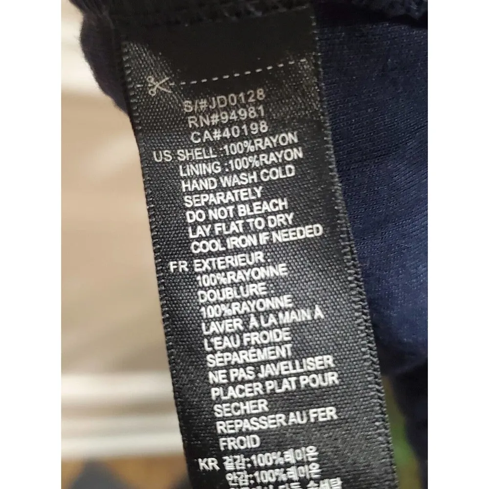 XXI Blue Solid Gold Sequins One Shoulder Off Long Sleeve Knee Length Dress M/M - Image 8