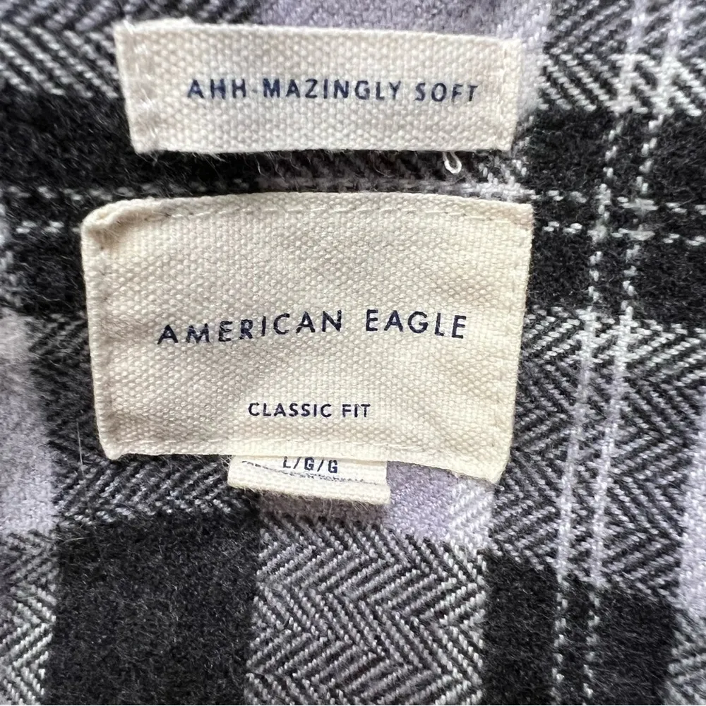 American Eagle Ahh-Mazingly Soft Classic Fit Plaid Button Down Shirt Large - Image 5