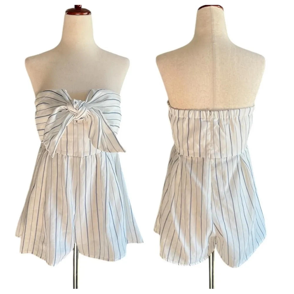 L’atiste strapless pin stripe romper - Image 2