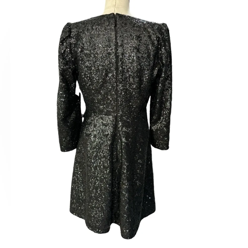 Kate Spade sequin dress black plunging neckline size 2 - Image 6