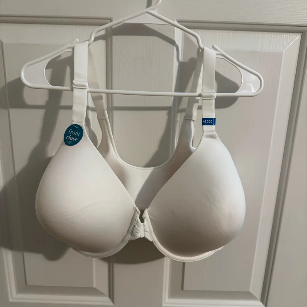 Vanity Fair New 76384 Full Figure Underwire Front Close Bra 42DDD White - Image 2