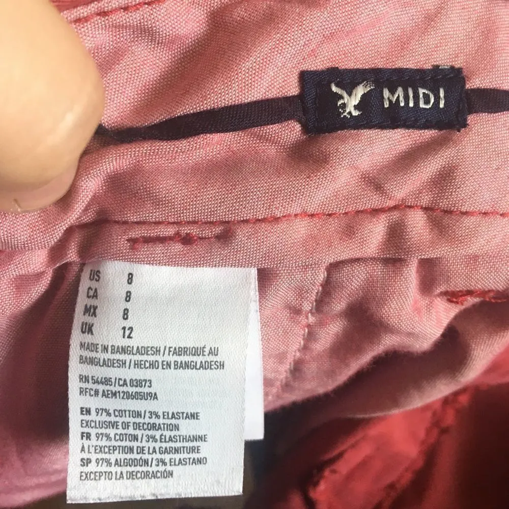 American Eagle red midi size 8 shorts - Image 3