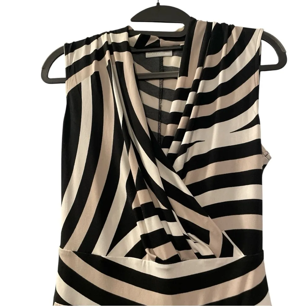 New York & Company Black and cream Stretch maxi Heavy Dress Size S - Image 5