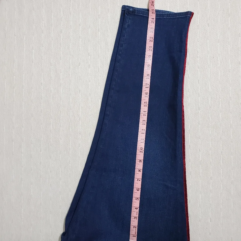 J Crew Vintage Straight Leg Jeans With Velvet Stripe‎ Denim 36 Women - Image 4