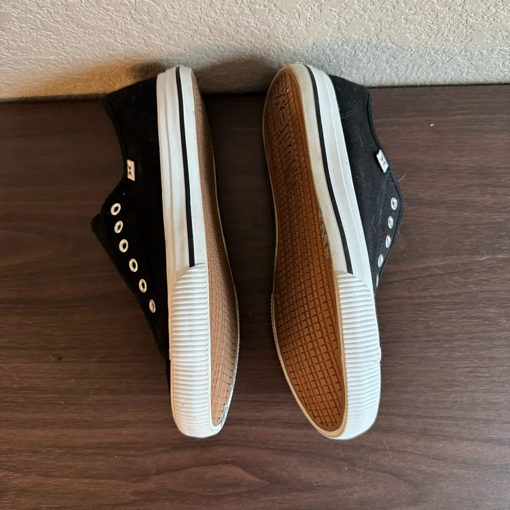 Hurley Black Canvas‎ Sneakers Slip On Skate Shoes Low Top Casual Women's - Image 3