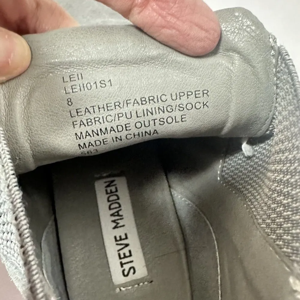 Steve Madden Sneakers Womens Leii Wedge Gray Suede Chelsea Round Toe Size 8 - Image 8