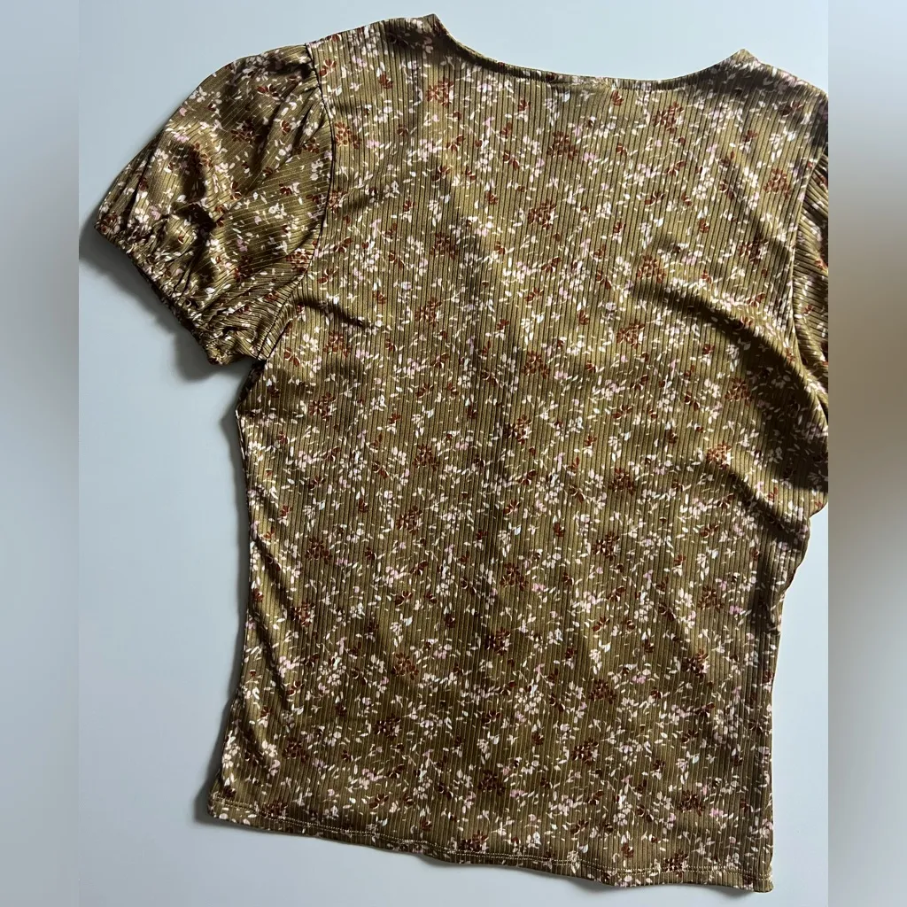 Daytrip Lace Up Puff Sleeve Top, Size L - Image 5