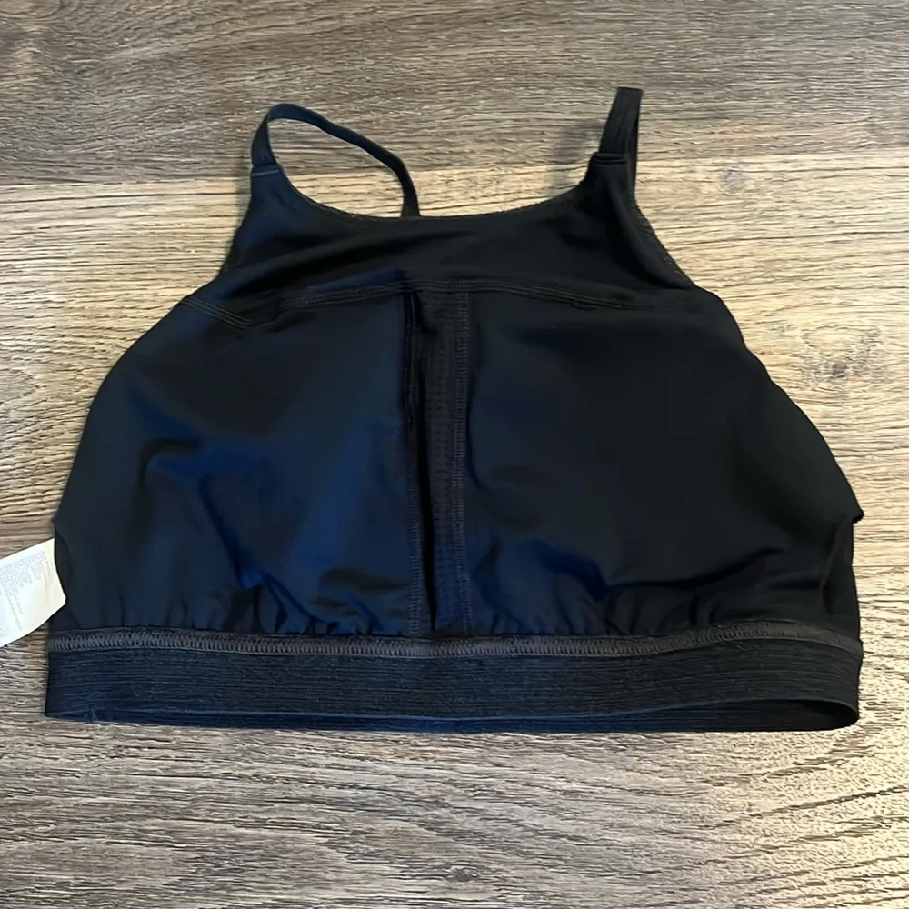 prAna Elisha Black High Neck Athletic Padded Sports Bra w/ Adjustable Straps - Image 9