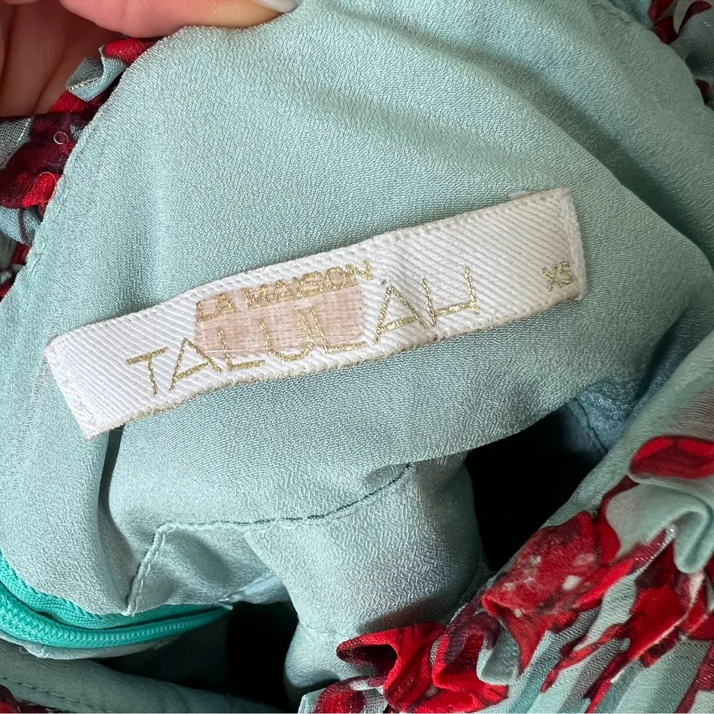 La Maison Talulah Superbloom Mini Dress in Blue and Red Floral Print - Image 8