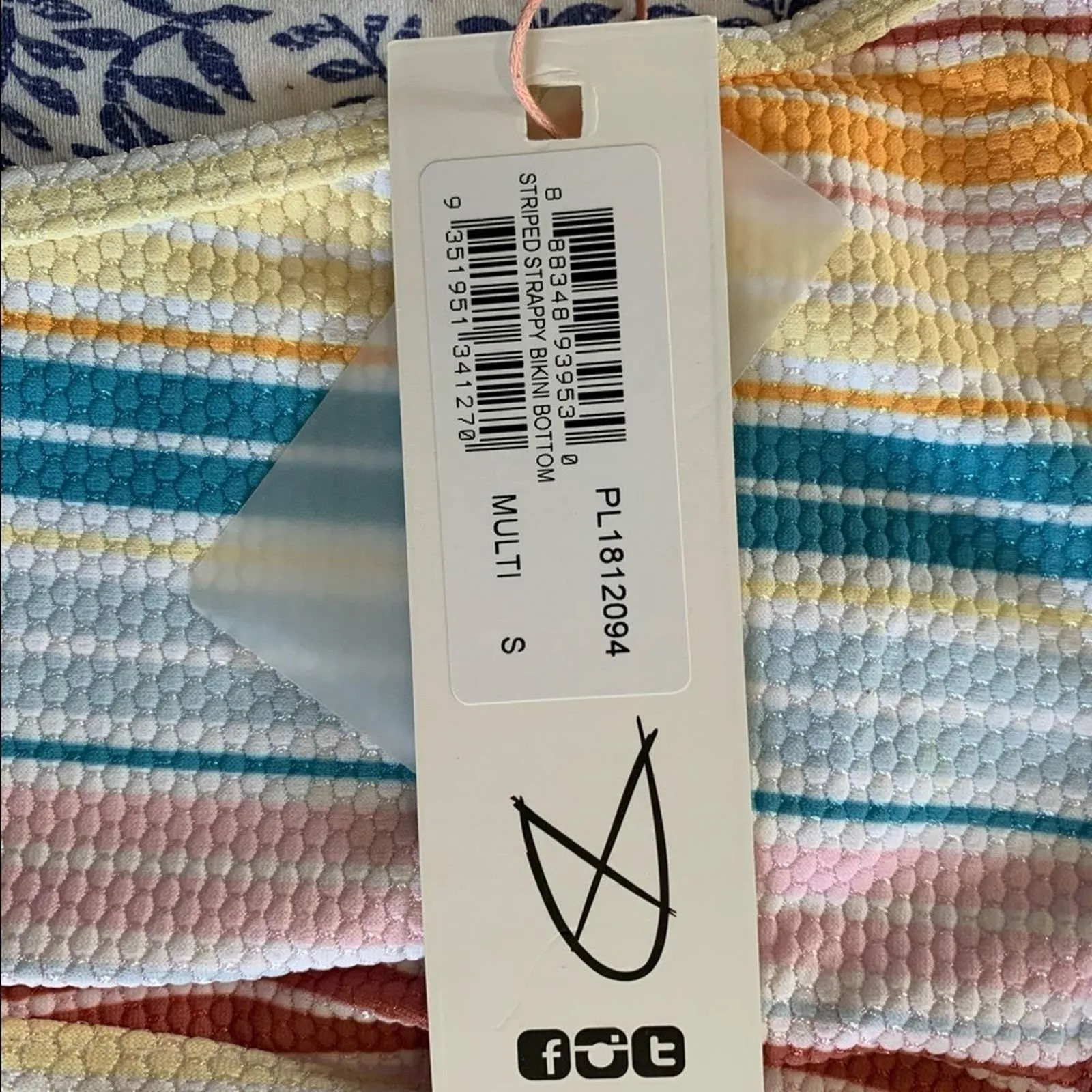 MINKPINK Striped Strappy Bikini Bottom, NWT Size Small - Image 4