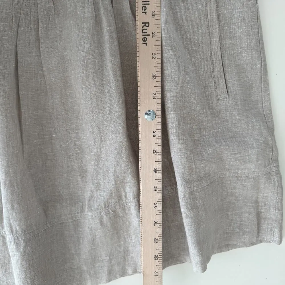 Quince European Linen Swing Dress Small Beige Flax Color Sleeveless Pintuck - Image 13