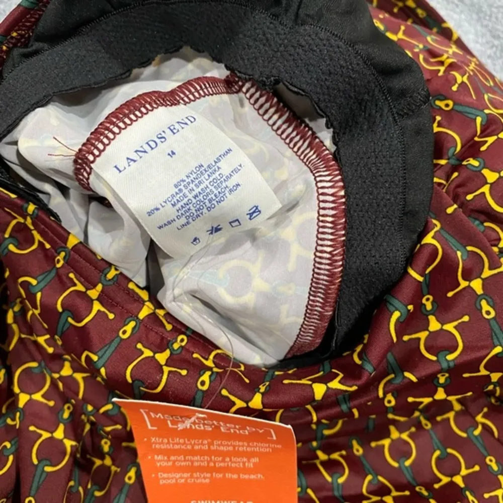 NWT Lands End halter tankini size 14. Brown In color with super unique pattern - Image 2