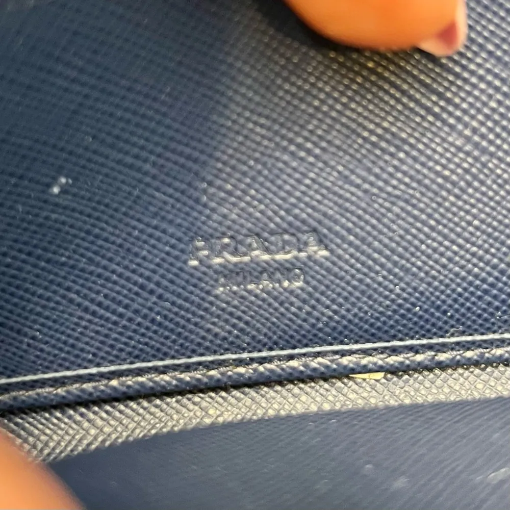 Prada Blue Saffiano Leather Large Organizer Zippy Wallet - Image 15