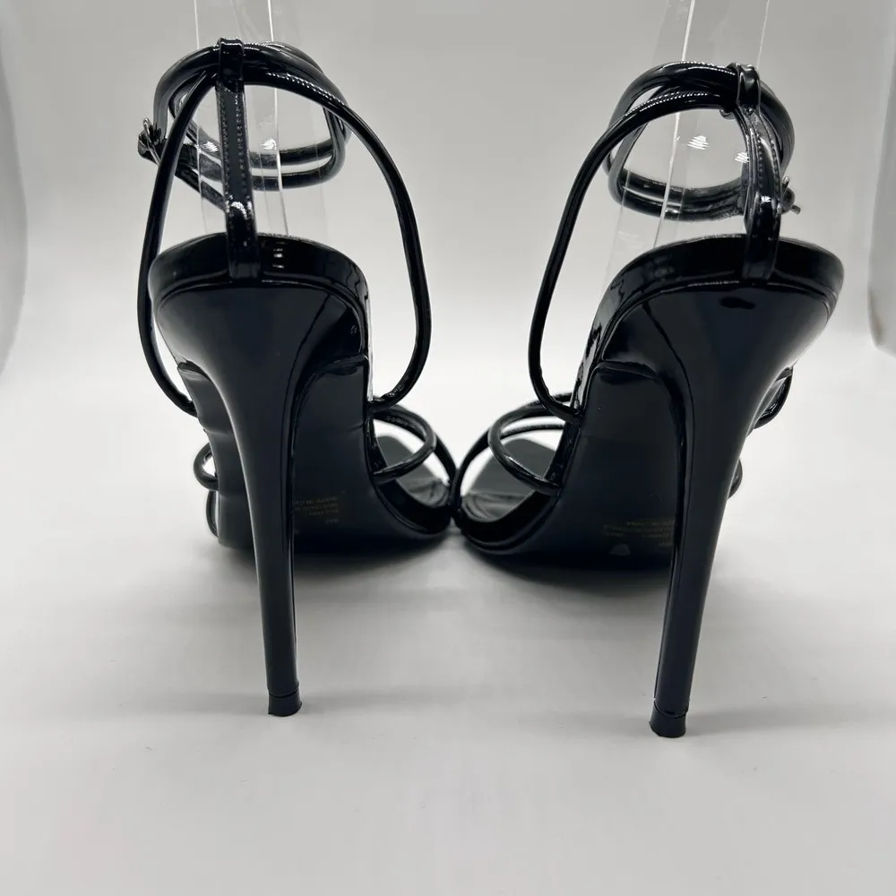 Cape Robbin Heels Womens 9M Black Ada‎ Ankle Strap Open Toe Heels Size 9 - Image 6