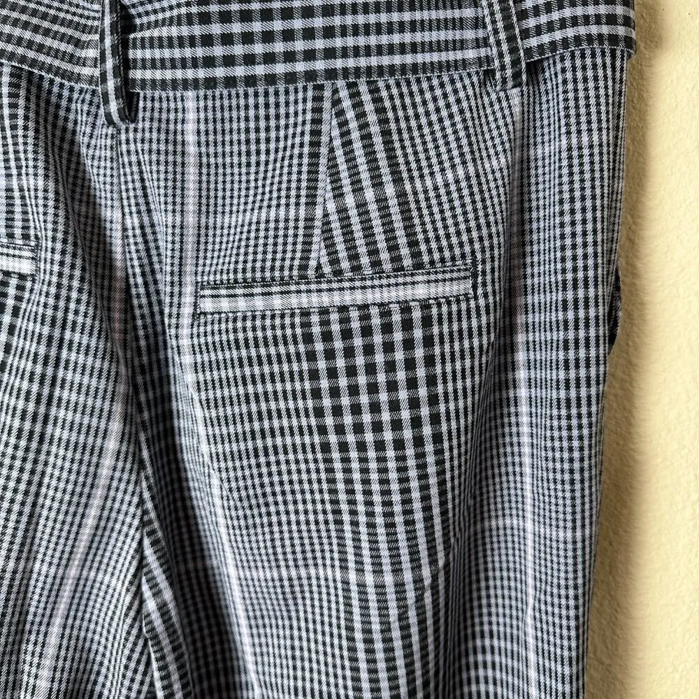 A NEW DAY Stretch Plaid Trousers Dress Pants Wide Legs Size 2 Self belt - Image 7