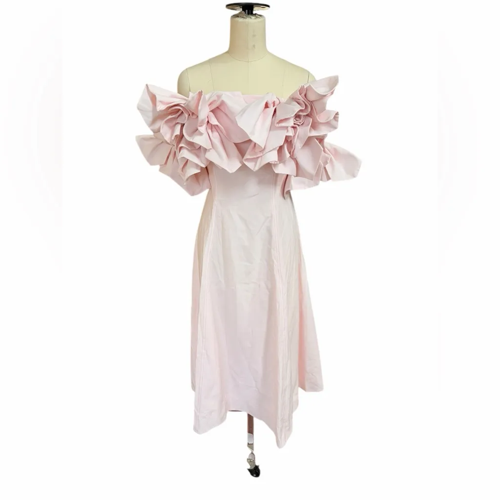 Aje Etta Pink Linen Midi Dress size 2 - Image 4