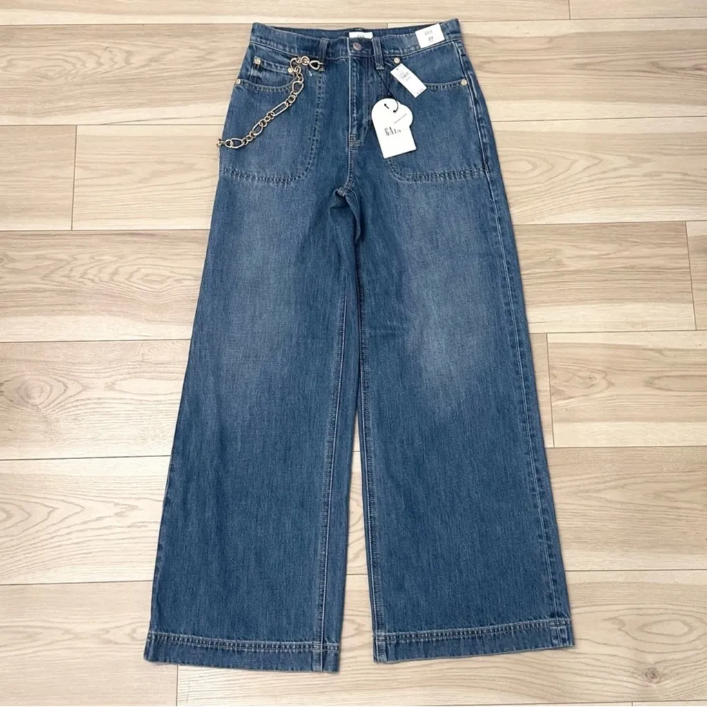 Gap x Cult Gaia High Rise Stride Chain Jeans 29 NWTs - Image 6