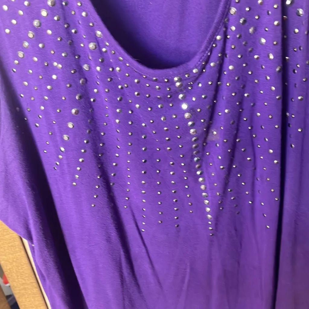 FINAL MARKDOWN Joseph A Purple Embellished Tank Top xl - Image 2