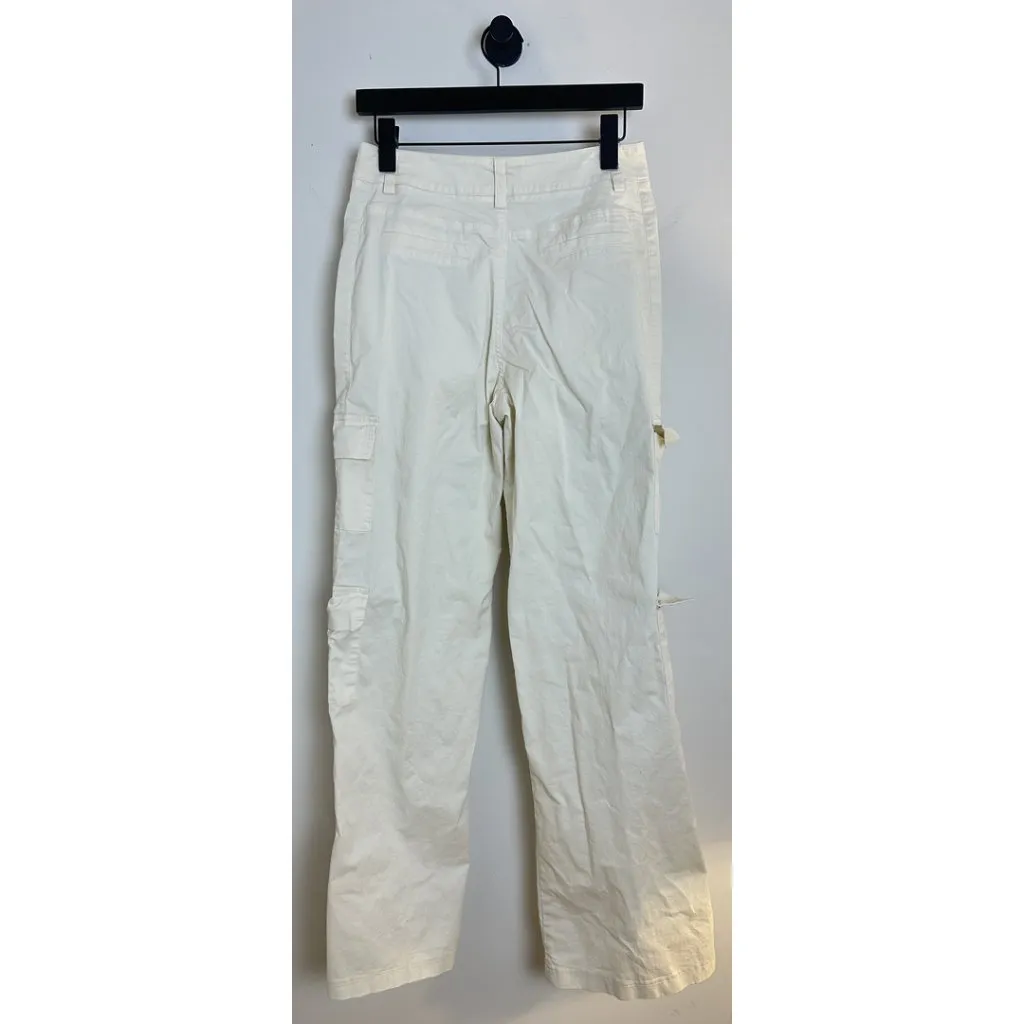 EDIKTED Zuri Cotton Twill Cargo Pants in Beige Size Small - Image 6