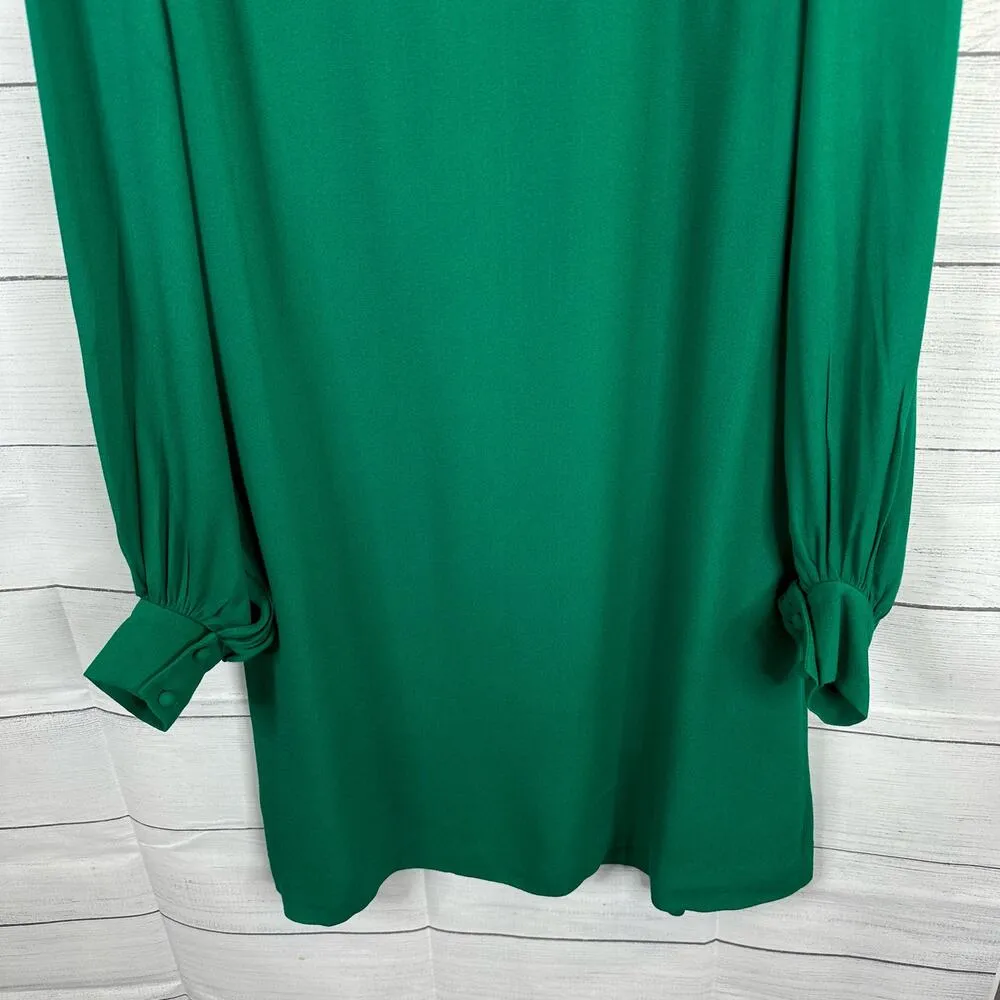 Goat Womens size 4 Crew Neck Long Sleeve Shift Dress Green - Image 8