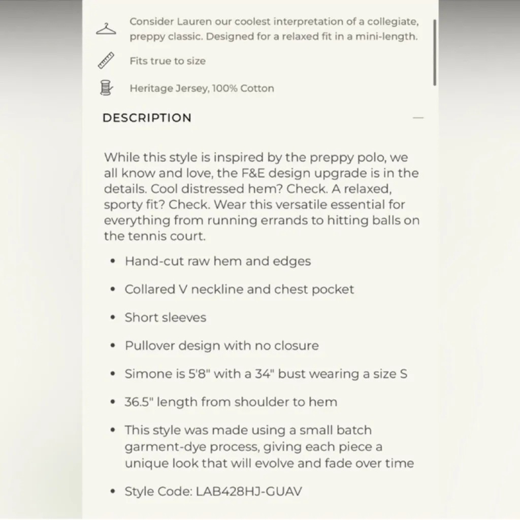 Frank & Eileen Lauren Polo Dress in Triple Fleece French Stripes White Size M - Image 2