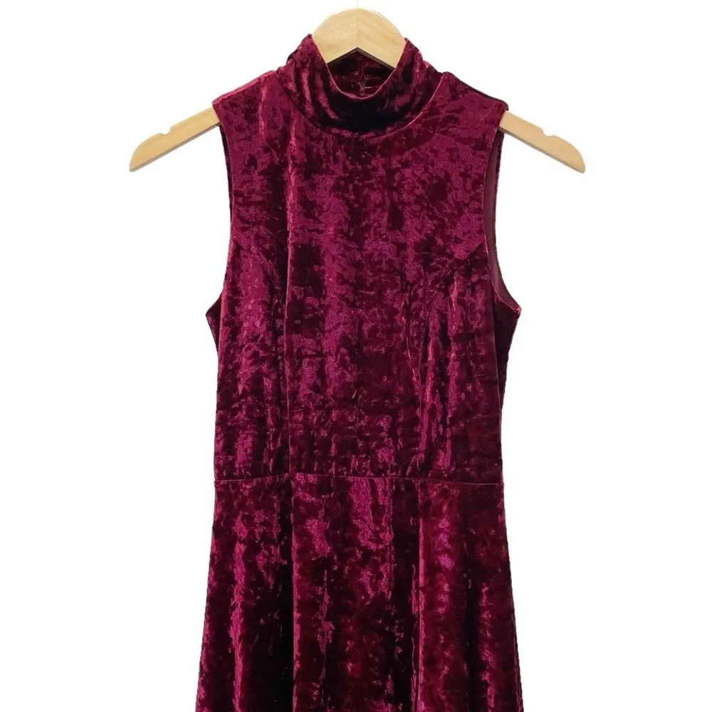 Lulus In the Louvre Burgundy Velvet Backless Maxi Dress Long Gown Womens Size XS - Image 5