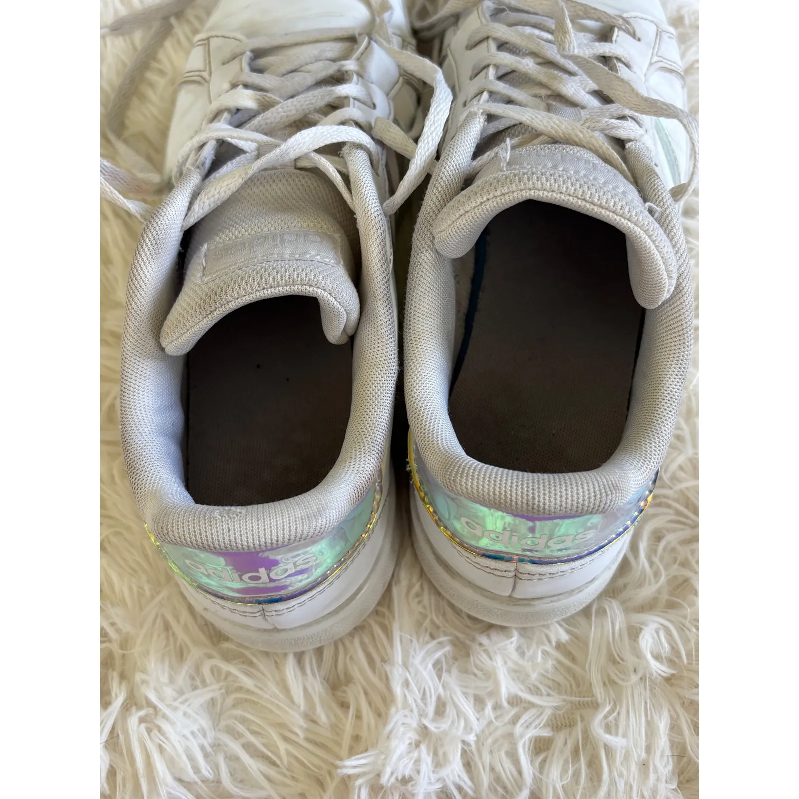 Adidas Grand Court Iridescent‎ Stripe White Sneakers Womens Size 6 Shoes - Image 7
