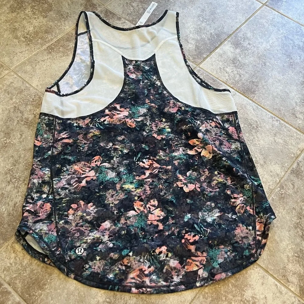 NWT Lululemon Athletica Sculpt 2 Tank Top Dapple Dazed Multi Floral mesh size 6 - Image 8