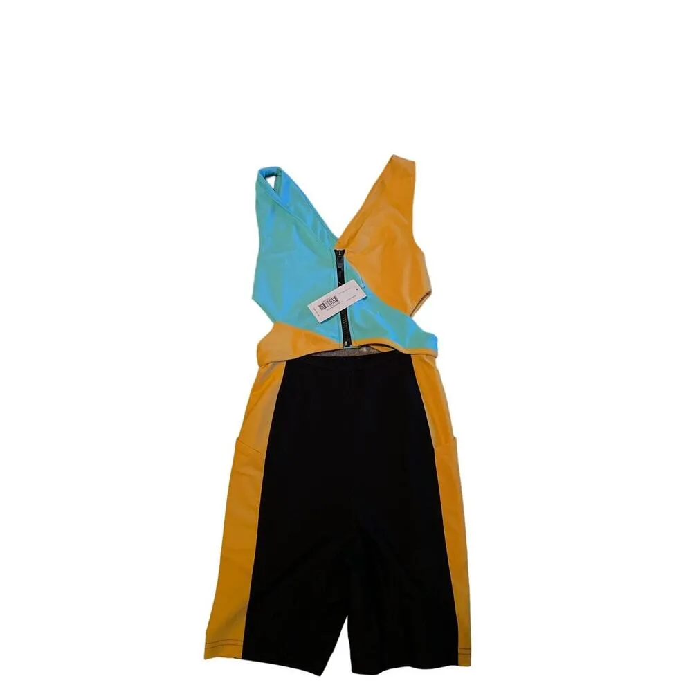 Outdoor Voices Women's XS Cutout SplashKnit 6” Quick Drying Bodysuit Capri Mango - Image 4