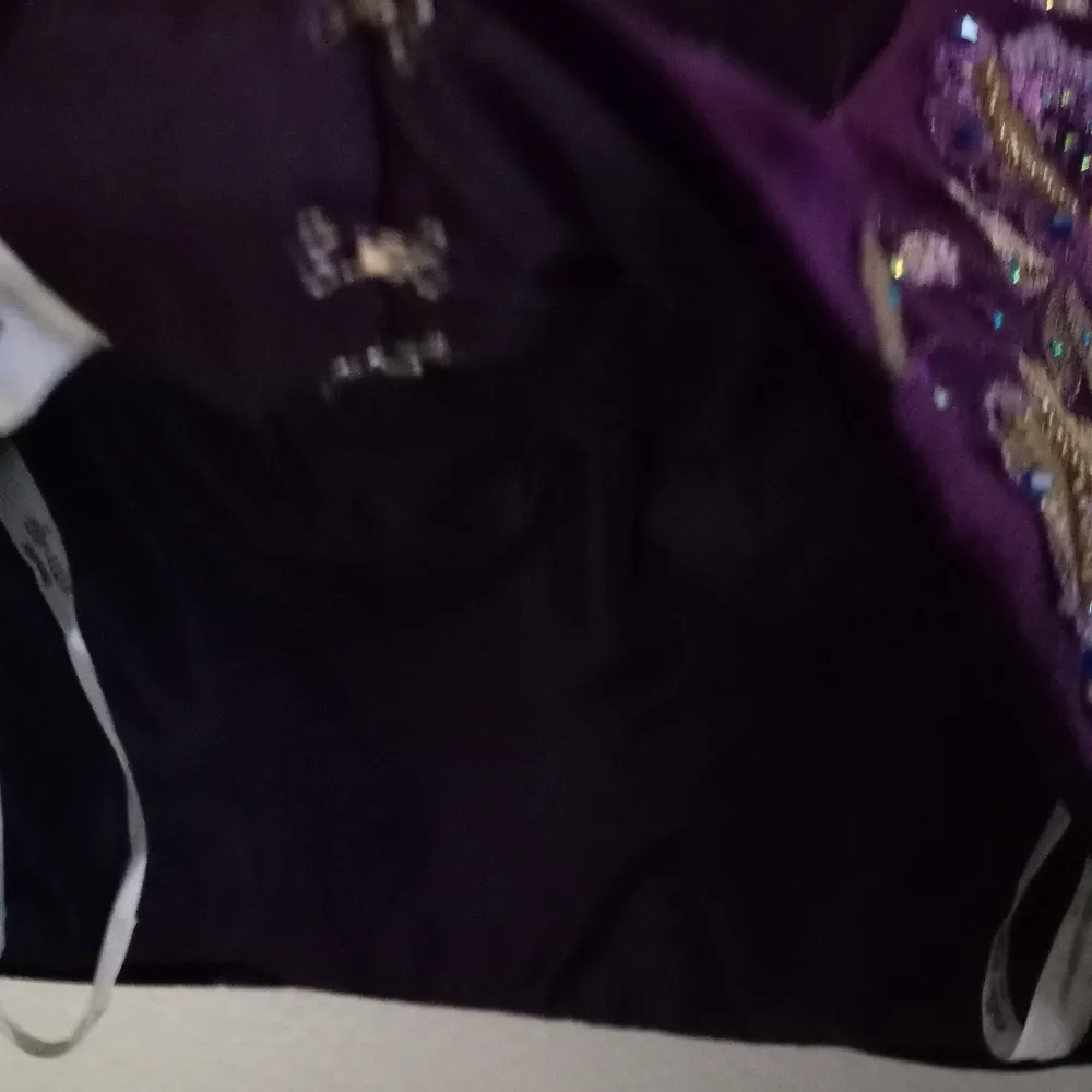 Ellie Wilde Mon Cherie 10 Purple Velvet Beaded Crop Top Formal - Image 7