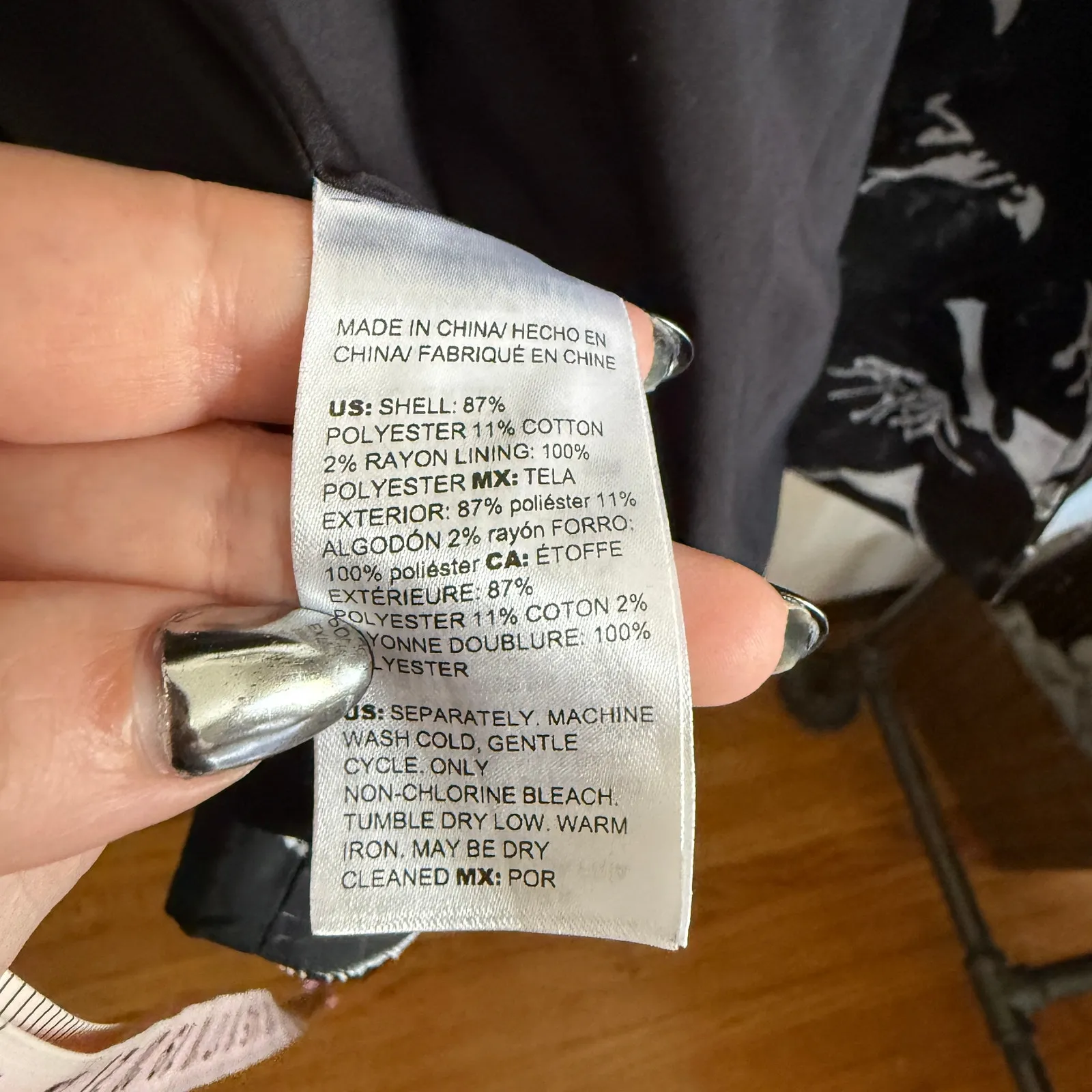 CHICO's Black and White Floral Jacquard Light Jacket | Chico's 3 / US Size 16-18 - Image 10