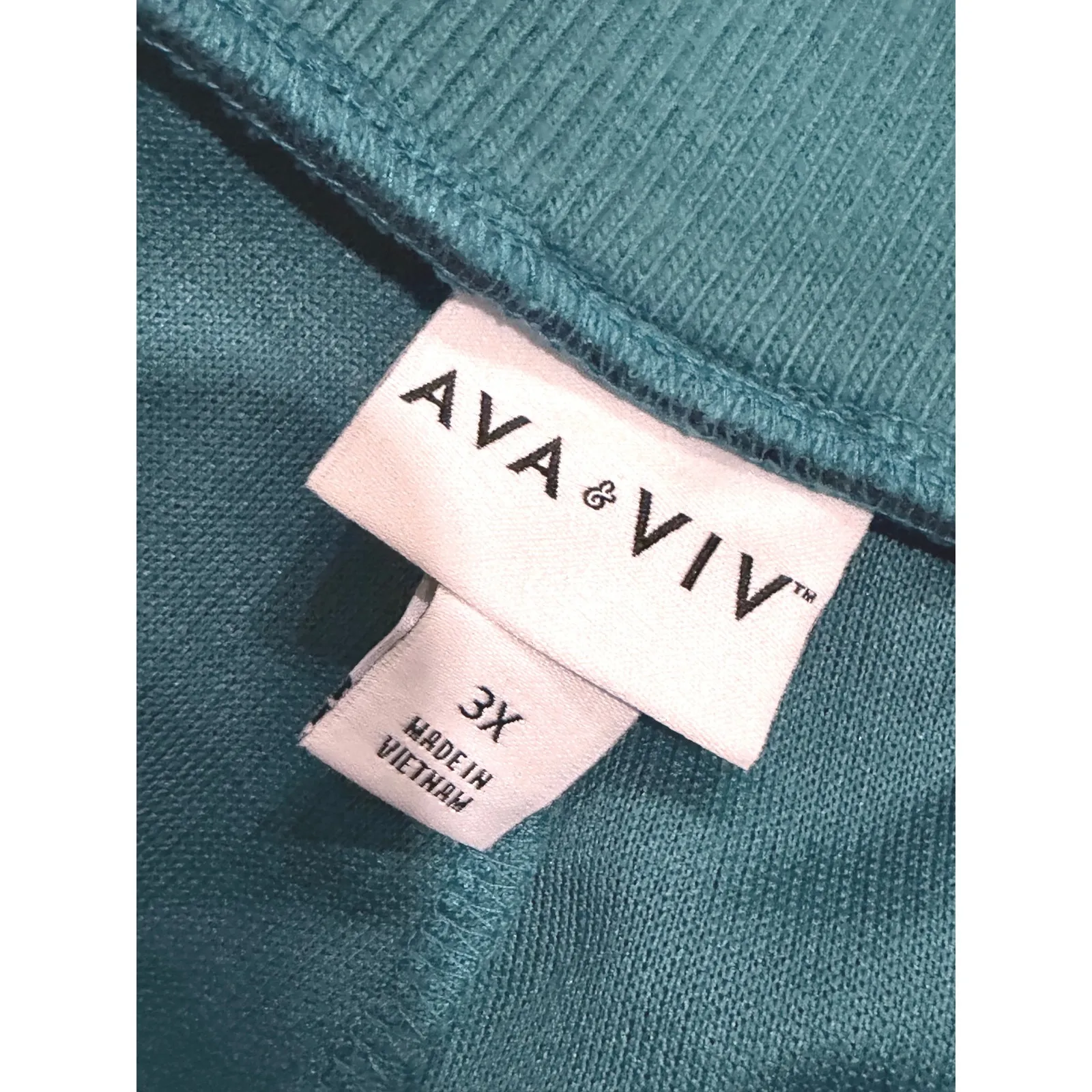 AVA & VIV Women's Teal Sweater Cropped Wide Leg Pants Plus Size 3X NEW - Image 4