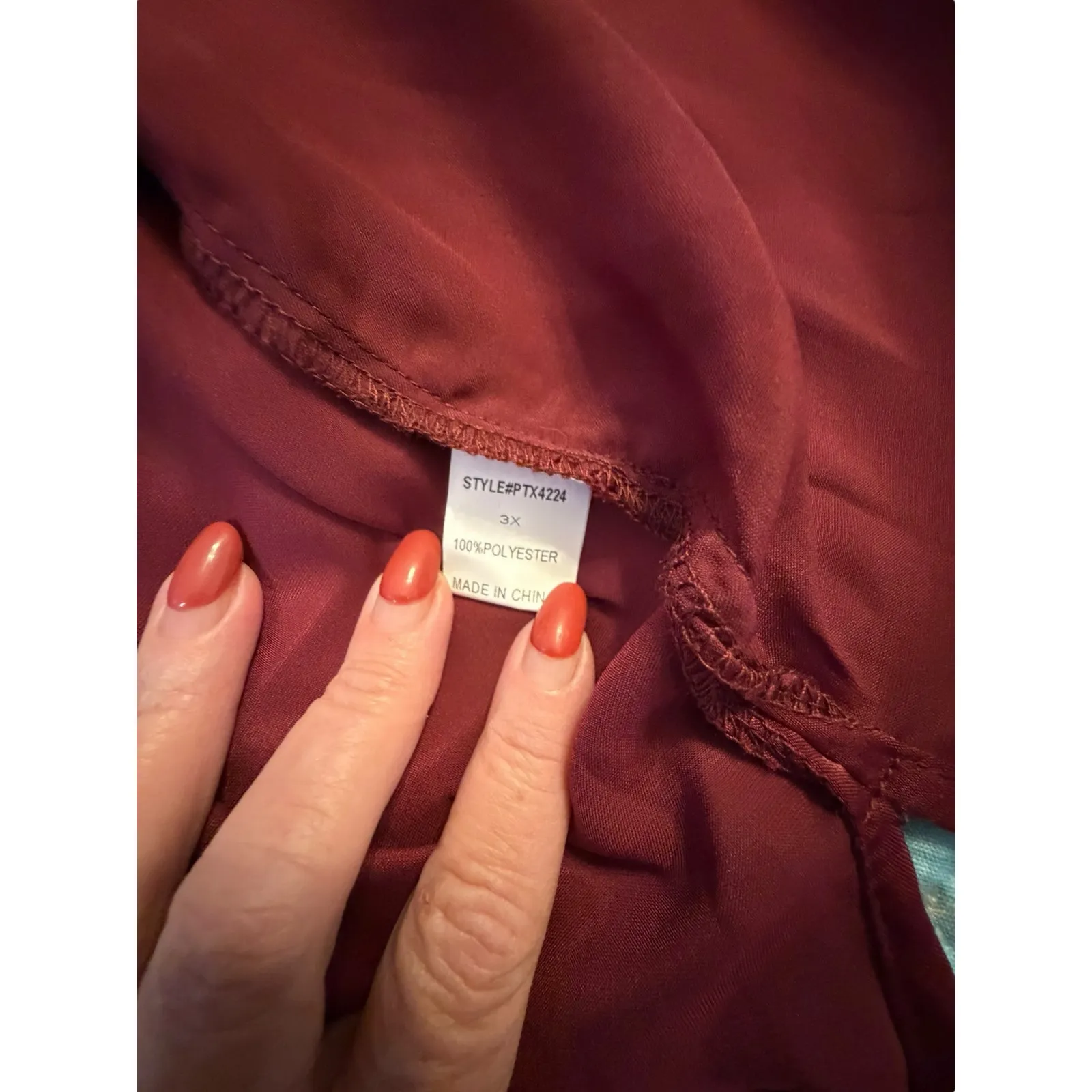 PaperMoon Red Silky Top - Size 3X - Image 8