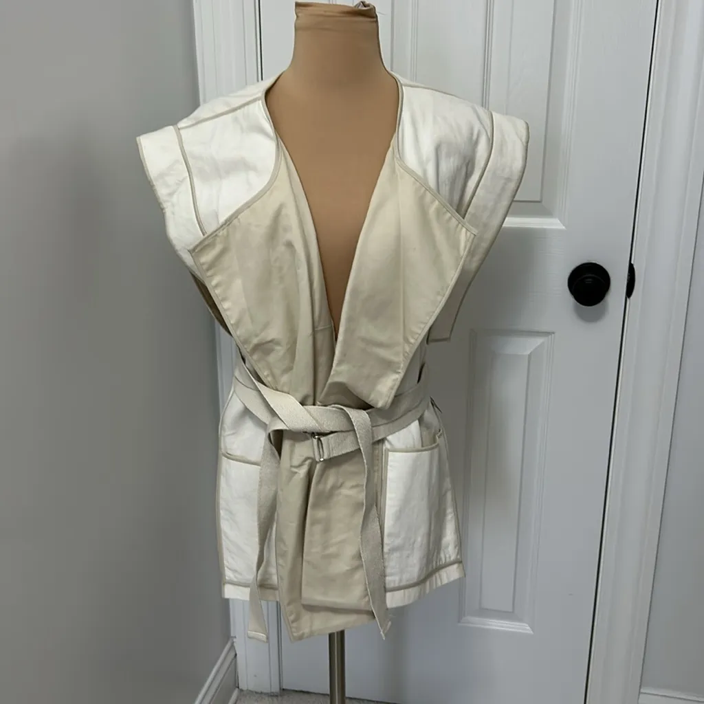 Isabel Marant Belted Cream Cotton Vest - Image 3