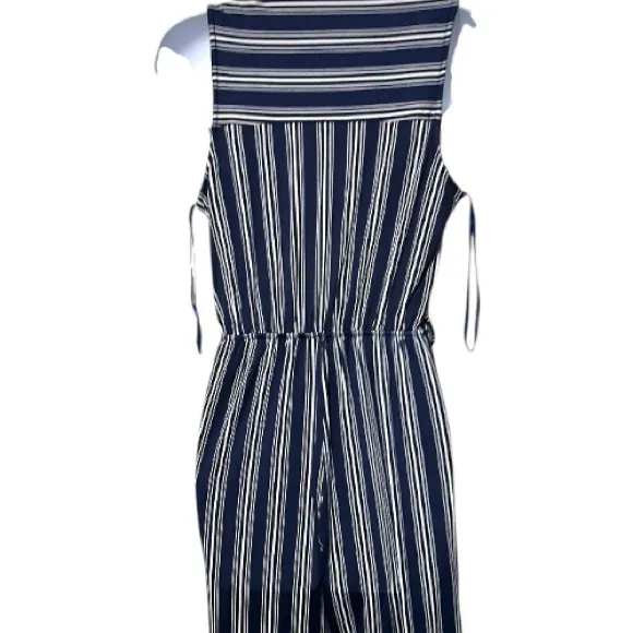 Monteau Navy and White Striped Jumpsuit - Image 5