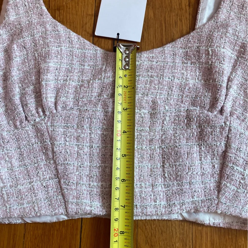NWT Zara Tweed Pink Crop Top - Image 10