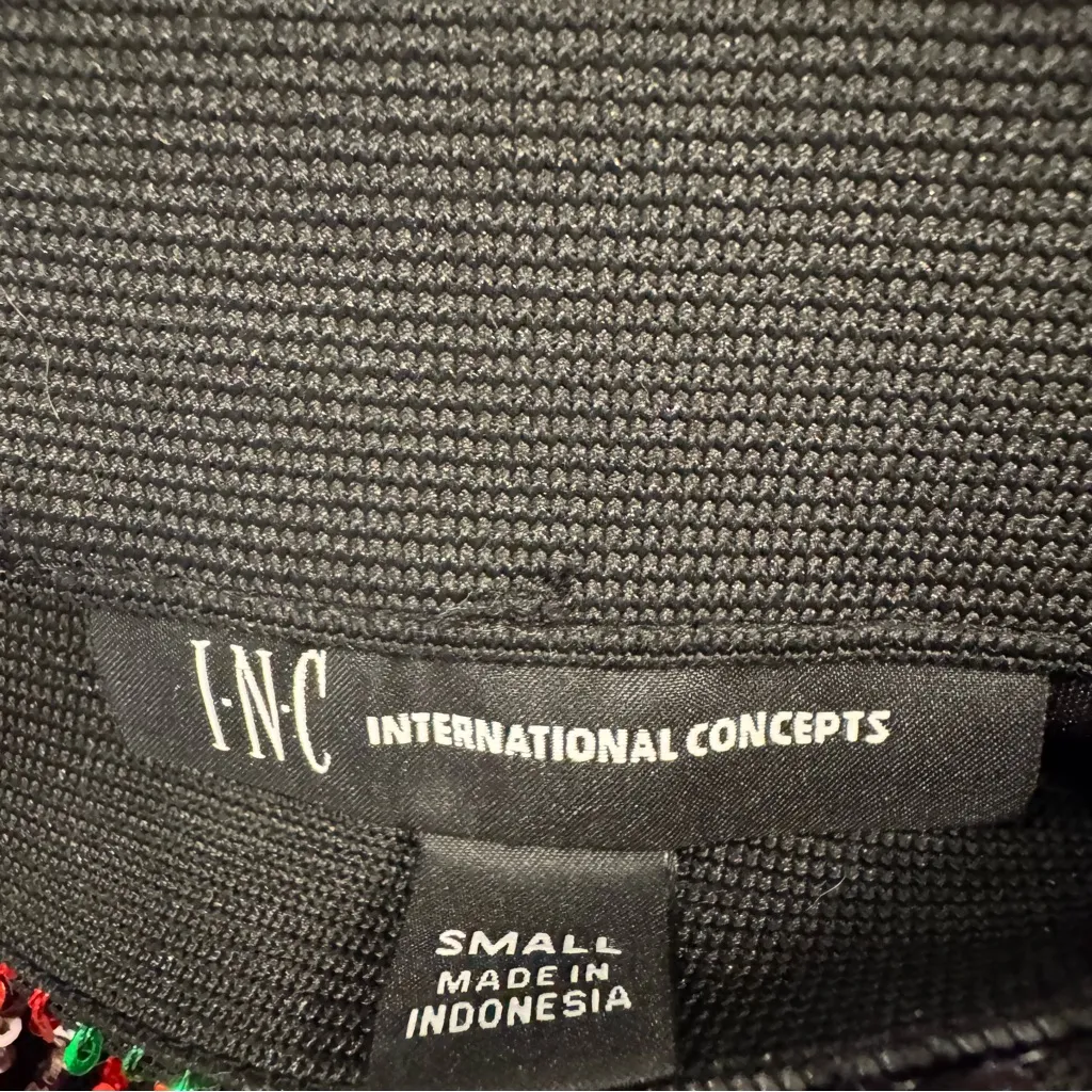 Multicolor Rainbow Sequin Stripes Pencil Skirt Stretchy Black - Image 5