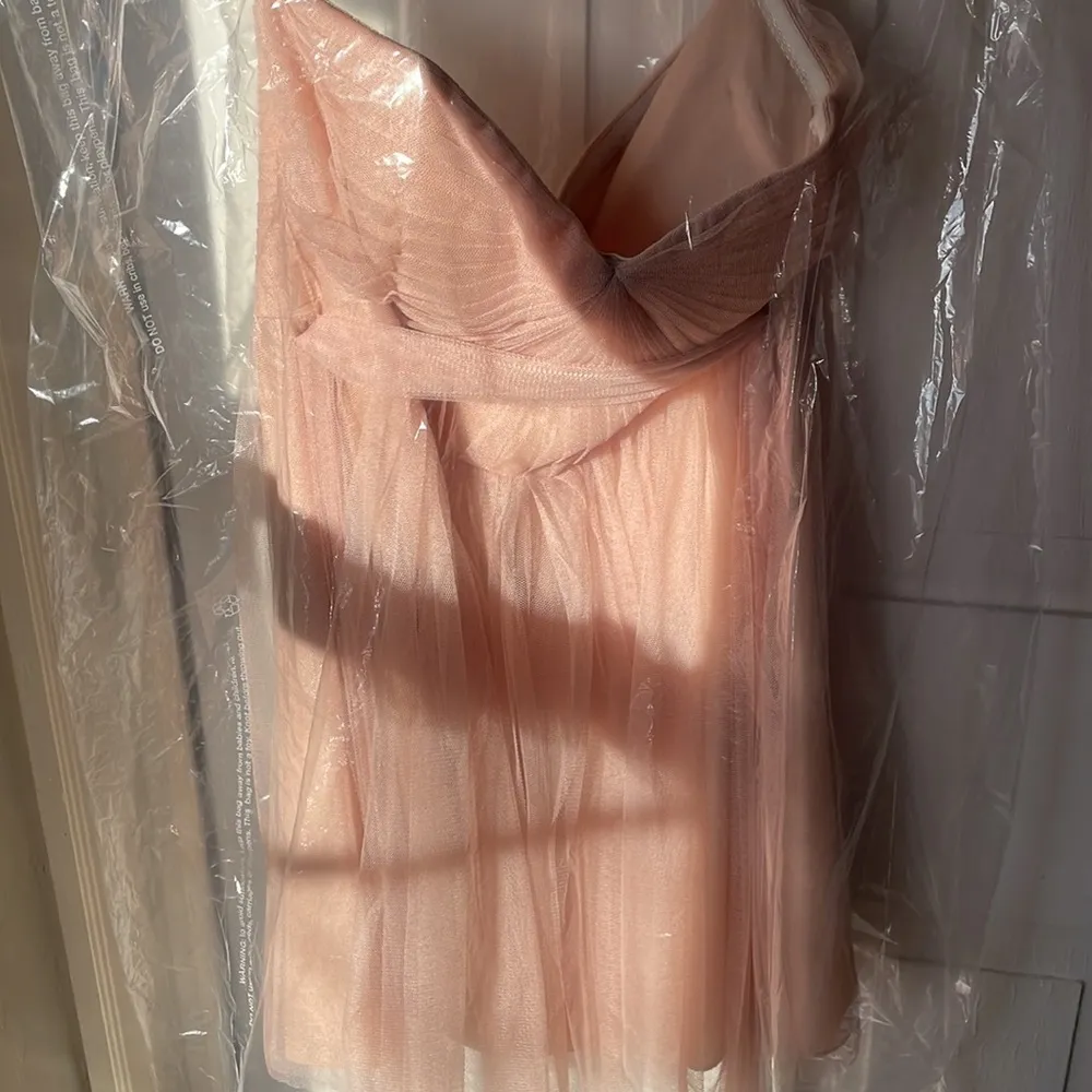 Jenny Yoo Wren Tulle Chiffon Sweatheart Bridesmaid Cocktail Pink Flowy Dress - Image 3