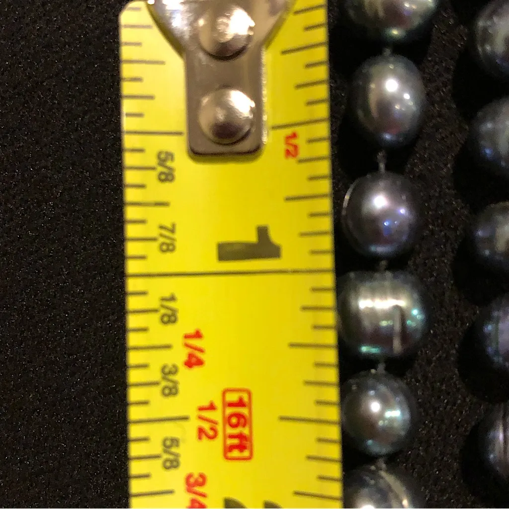 Vintage Peacock Pearls Necklace Endless Strand 99 inches Long Purple - Image 14