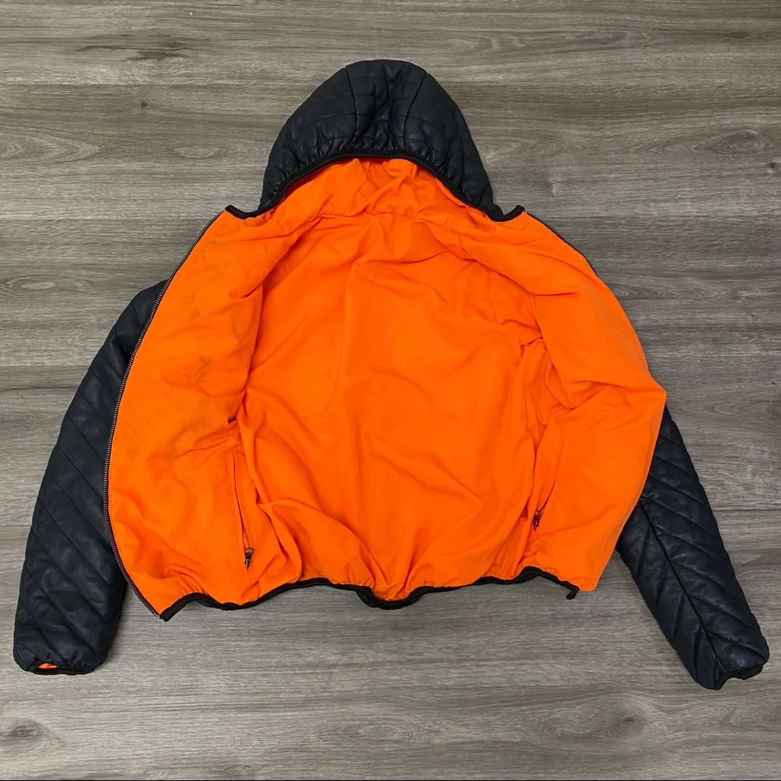 Sipos New York Hooded Leather Chelsea Bomber XS Black - Image 3