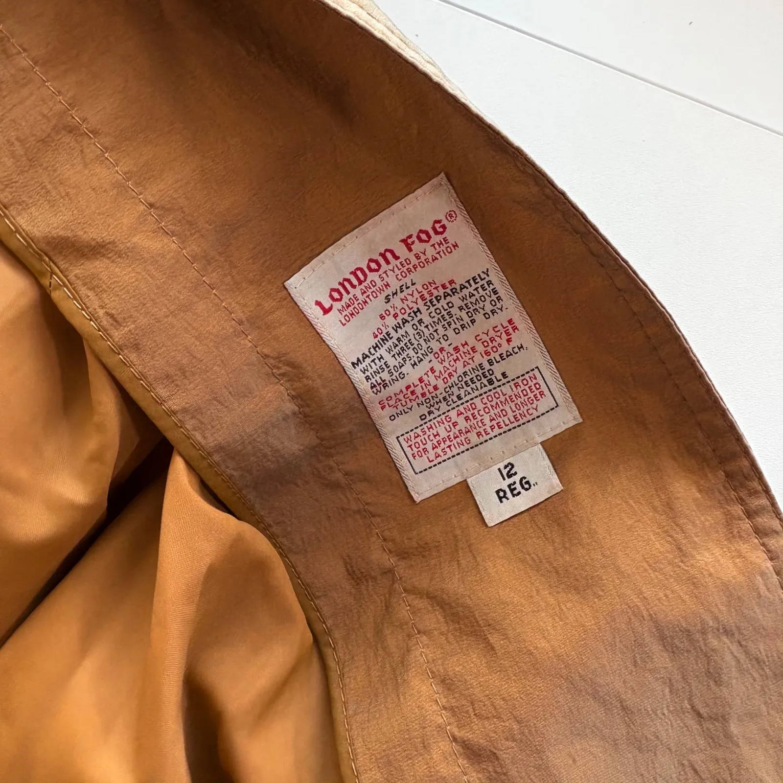 London Fog Metallic Tan Trench Coat Classic Full Length Outerwear Women - Image 13